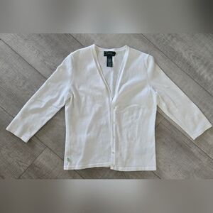 Ralph Lauren | V neck button-up cardigan in White, size S